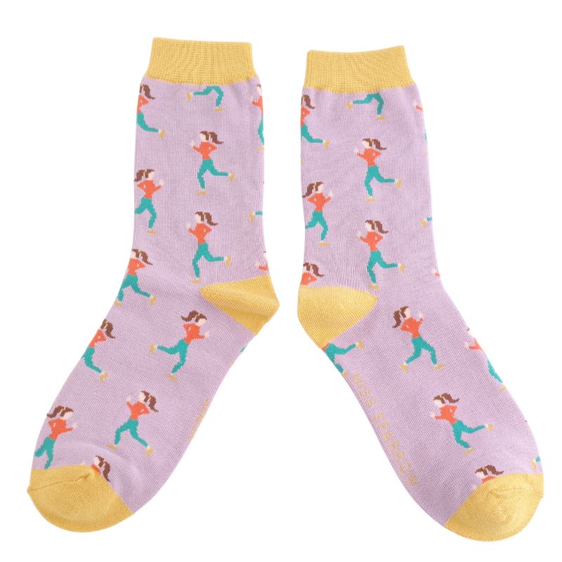 MISS SPARROW Jogging Socks Lilac Soft Bamboo Blend Eco Friendly