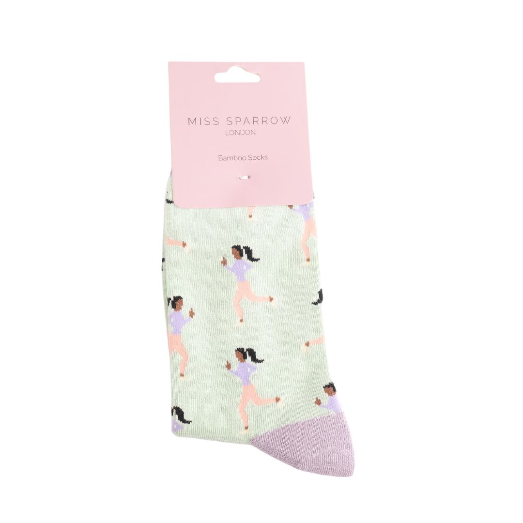 MISS SPARROW Jogging Socks Mint Soft Bamboo Blend Eco Friendly