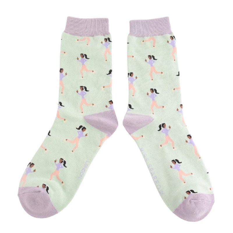 MISS SPARROW Jogging Socks Mint Soft Bamboo Blend Eco Friendly