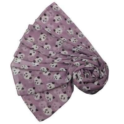 Pure Fashions Panda  Scarf  Lilac Soft Lightweight Polyester
