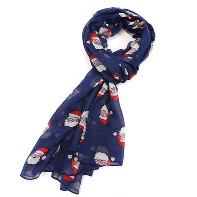 Pure Fashions Santa Navy Scarf  Soft Lightweight Polyester