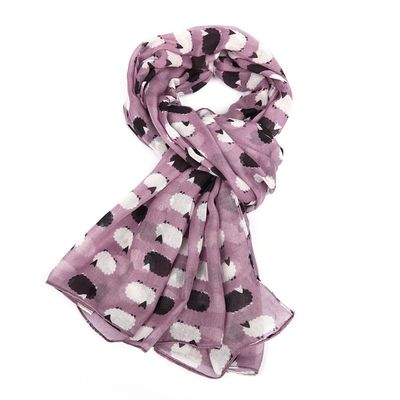 Pure Fashions Sheep Meadow Scarf Pink Soft Lightweight Polyester