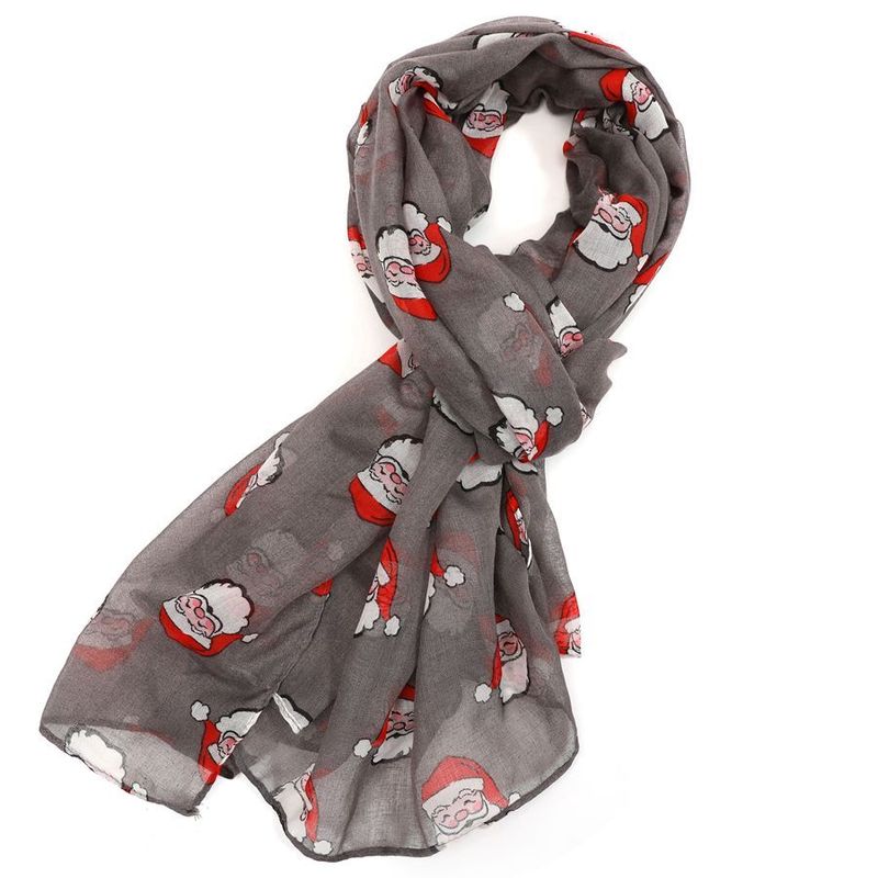 Pure Fashions Santa Grey Scarf  Soft Lightweight Polyester