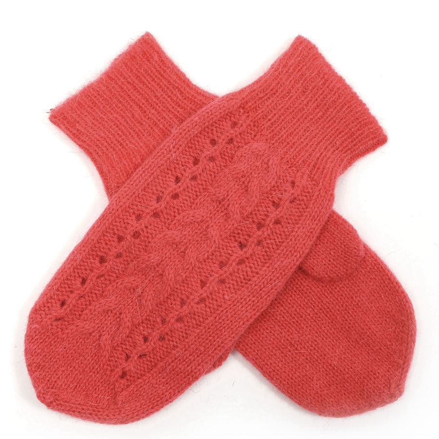 Pure Fashions Coral Mittens Warm Cozy Winter Warmers One Size