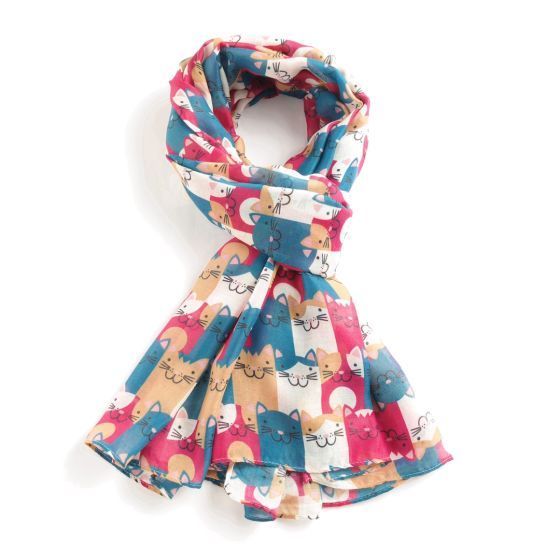 Red Cuckoo Cat Scarf Blush  Soft Lightweight Polyester