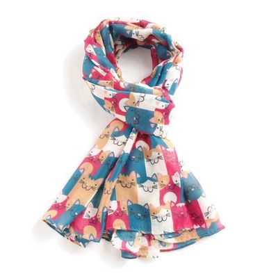 Red Cuckoo Cat Scarf Blush  Soft Lightweight Polyester