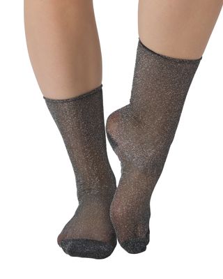 PAMELA MANN Sheer Glitter Glam Ankle Socks Clubbing Party Time
