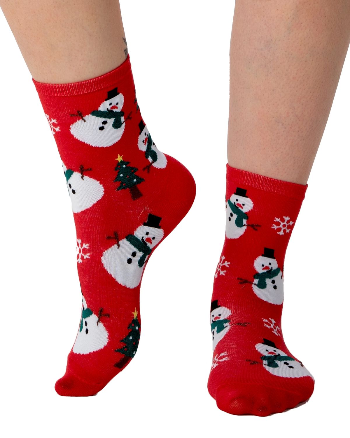 PAMELA MANN Novelty Christmas Socks Red Snowman