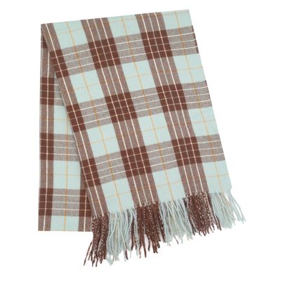 MISS SPARROW Tartan Scarf Duck Egg Soft Material Winter Wear