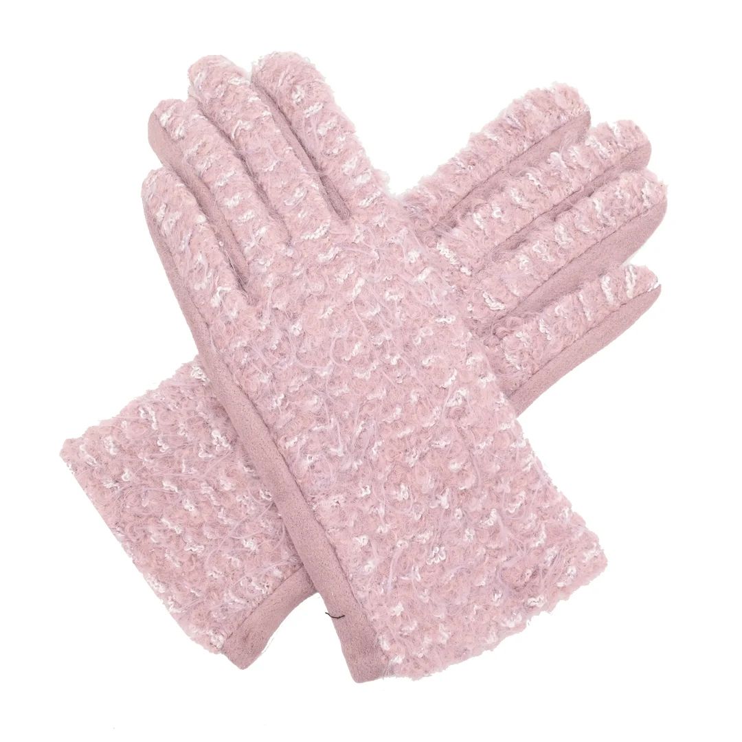 MISS SPARROW Mauve Gloves Glitter Stylish Soft Winter Warm Polyester