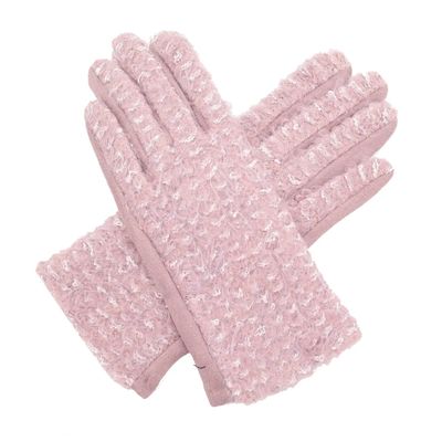 MISS SPARROW Mauve Gloves Glitter Stylish Soft Winter Warm Polyester