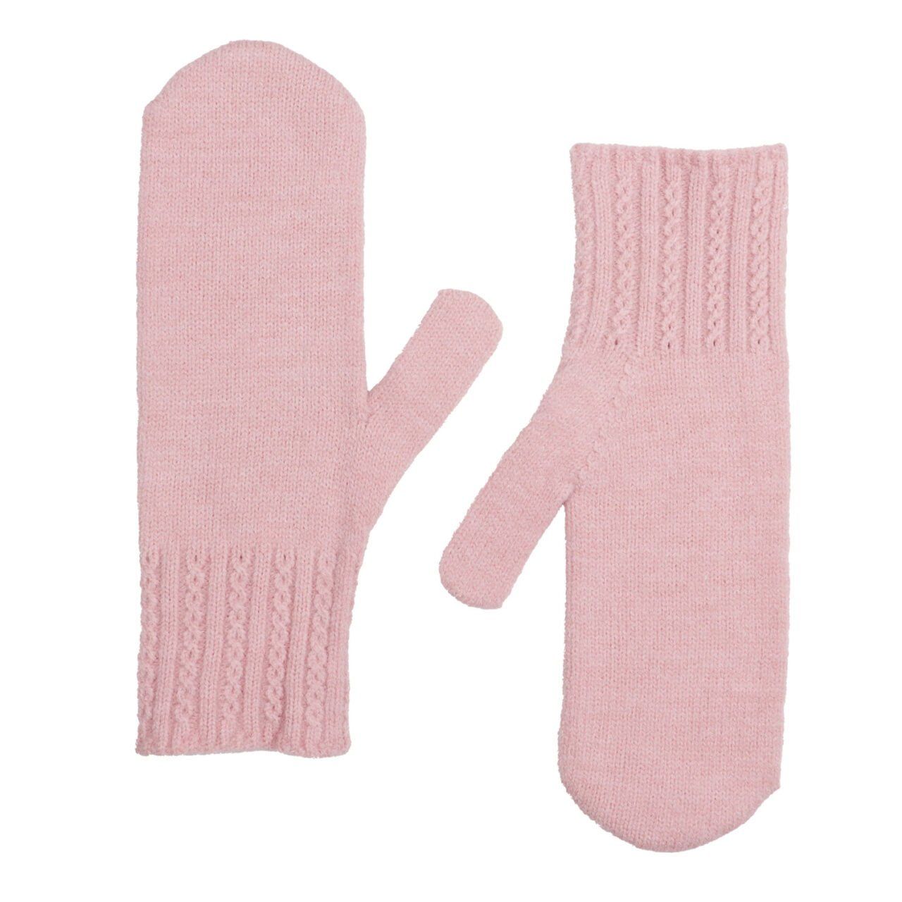 Zelly Pink Knitted Mittens Super Soft Cozy and Stylish Warm For Winter