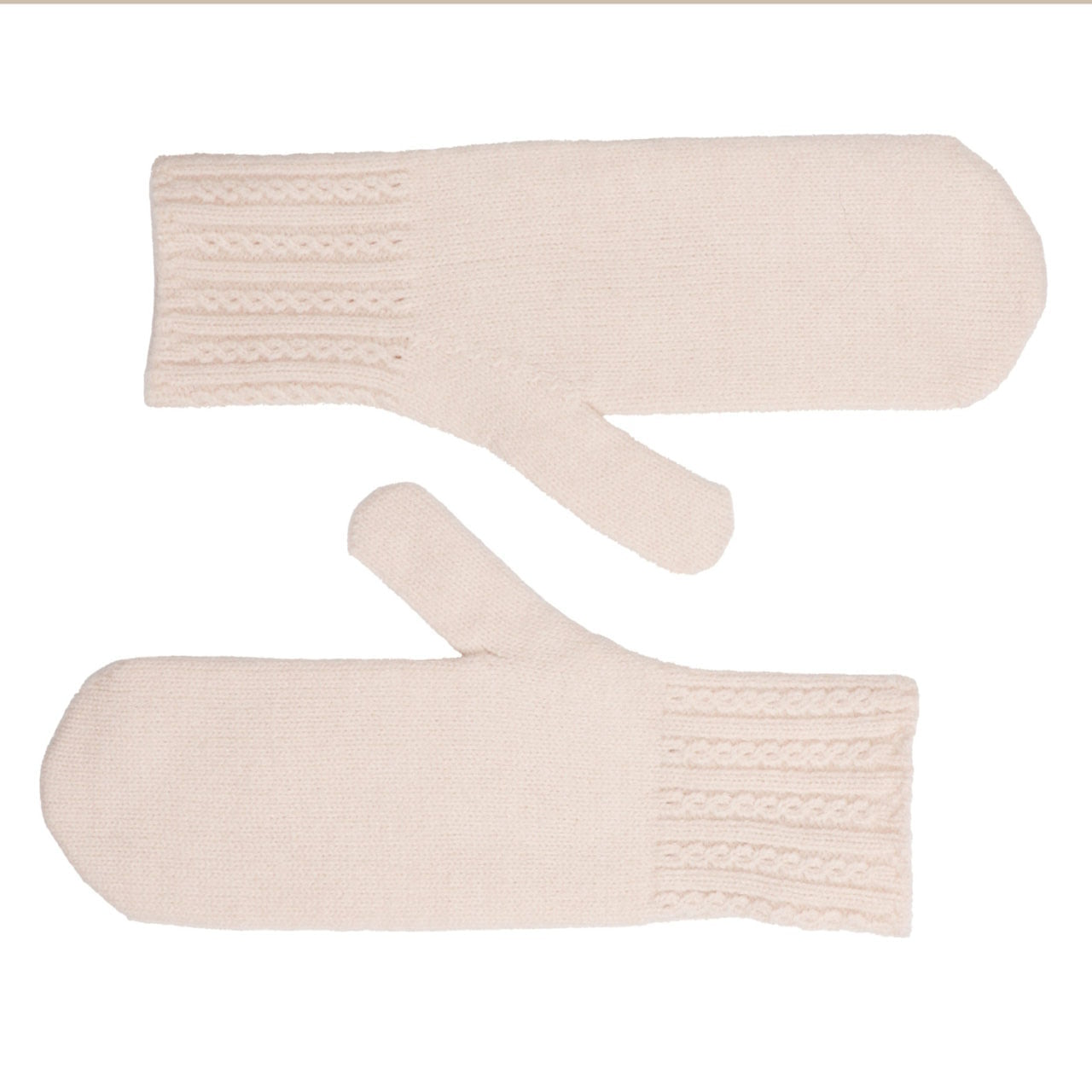 Zelly Cream Knitted Mittens Super Soft Cozy and Stylish Warm For Winter