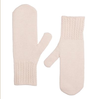 Zelly Cream  Knitted Mittens Super Soft Cozy and Stylish Warm For Winter