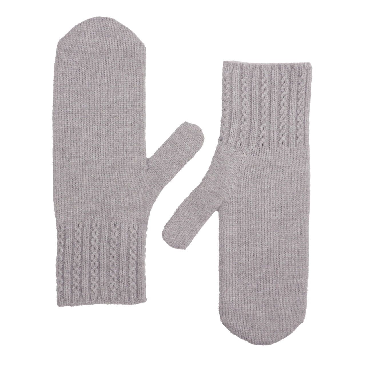 Zelly Grey Knitted Mittens Super Soft Cozy and Stylish Warm For Winter