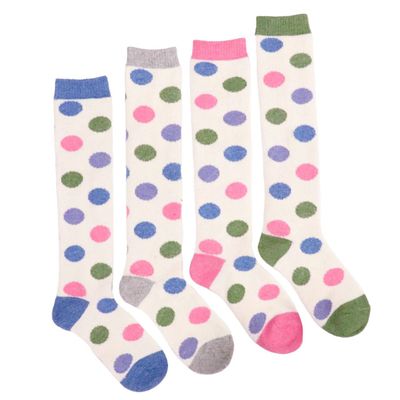 Pack 4 Zelly Boot Welly Socks Cream Circle