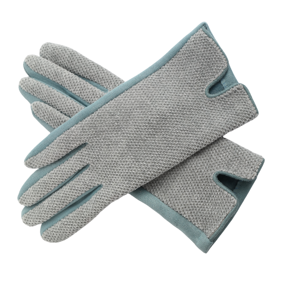 MISS SPARROW Smart Blue Gloves Formal Work Wear Soft Polyester