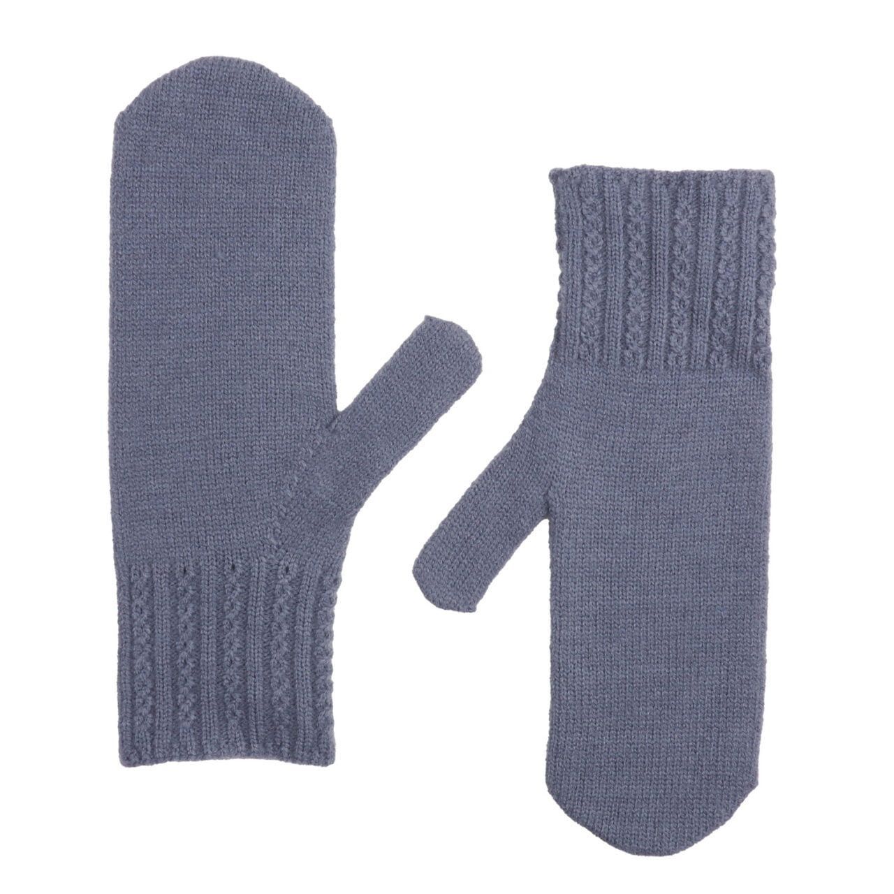 Zelly Blue Knitted Mittens Super Soft Cozy and Stylish Warm For Winter