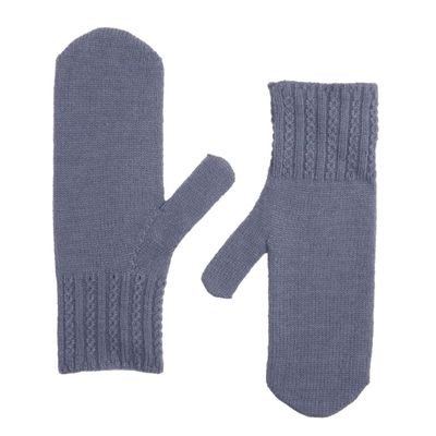 Zelly Blue Knitted Mittens Super Soft Cozy and Stylish Warm For Winter