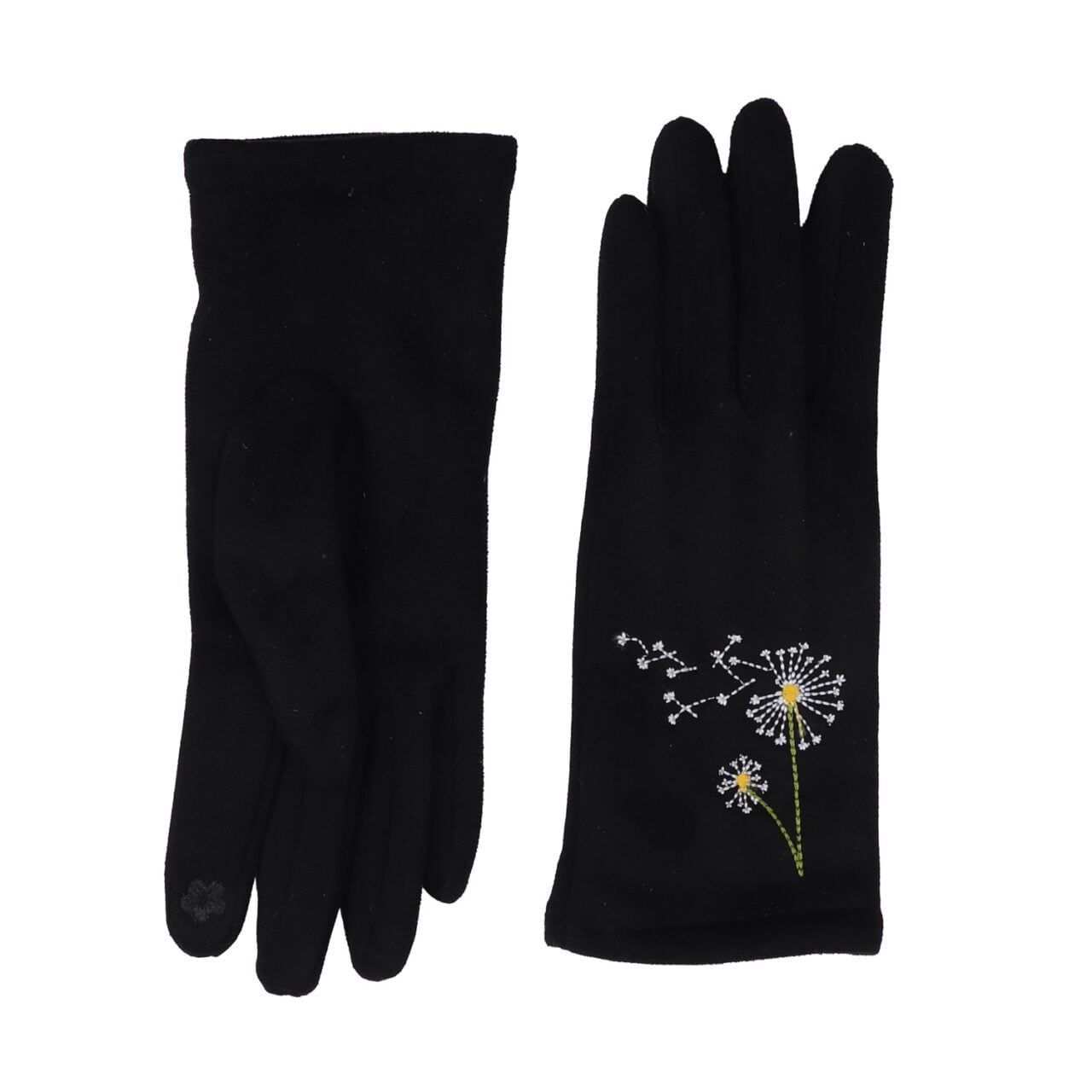 Zelly Dandelion Embroidered Gloves Warm Stretchy Fits All