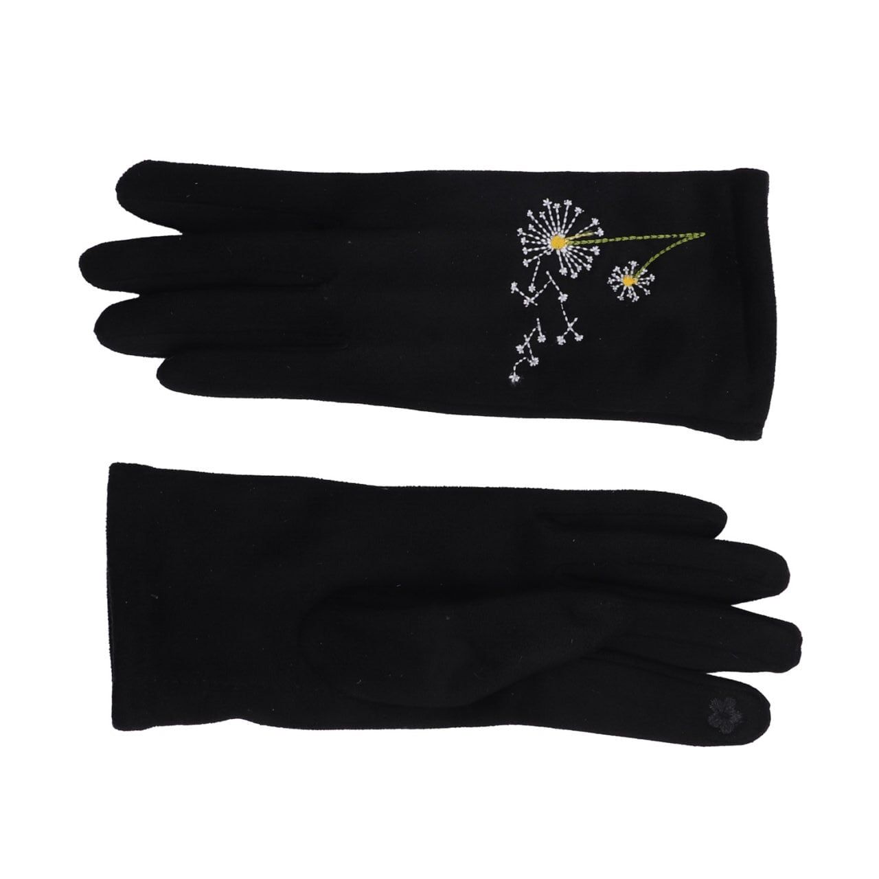 Zelly Dandelion Embroidered Gloves Warm Stretchy Fits All