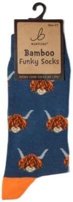Bartleby Funky Bamboo Socks Highland Cow Coo Design