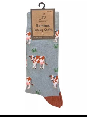 Bartleby Cow Funky Bamboo Socks Eco Friendly Super Soft