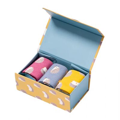 MISS SPARROW Hedgehog Socks 3 Pairs With Gift Box Bamboo Blend