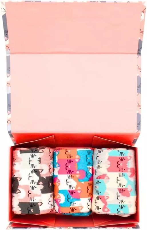 MISS SPARROW Cat Socks 3 Pairs With Gift Box Bamboo Blend