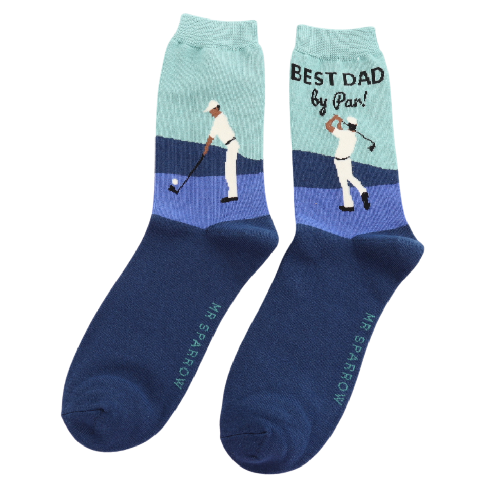 Mr Sparrow Best Dad By Par Socks Golf Golfer Bamboo Blend