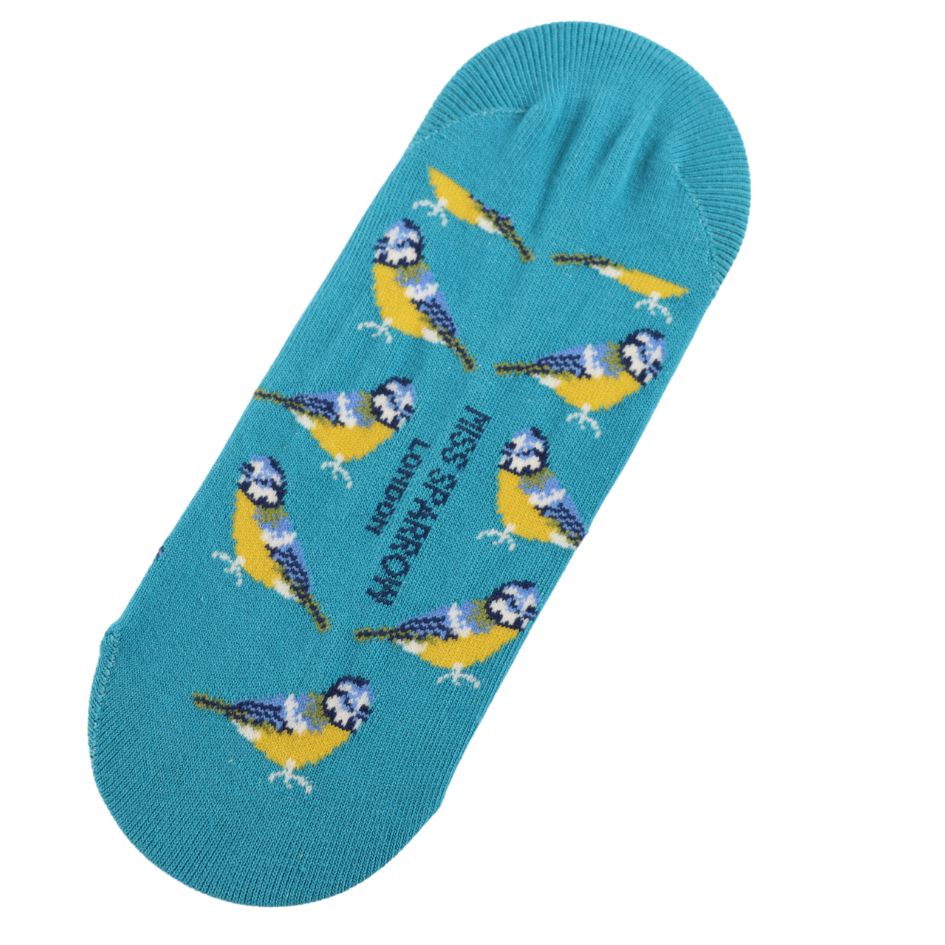 Miss Sparrow Bluetit Footsie Socks No Show Invisible Cotton Blend