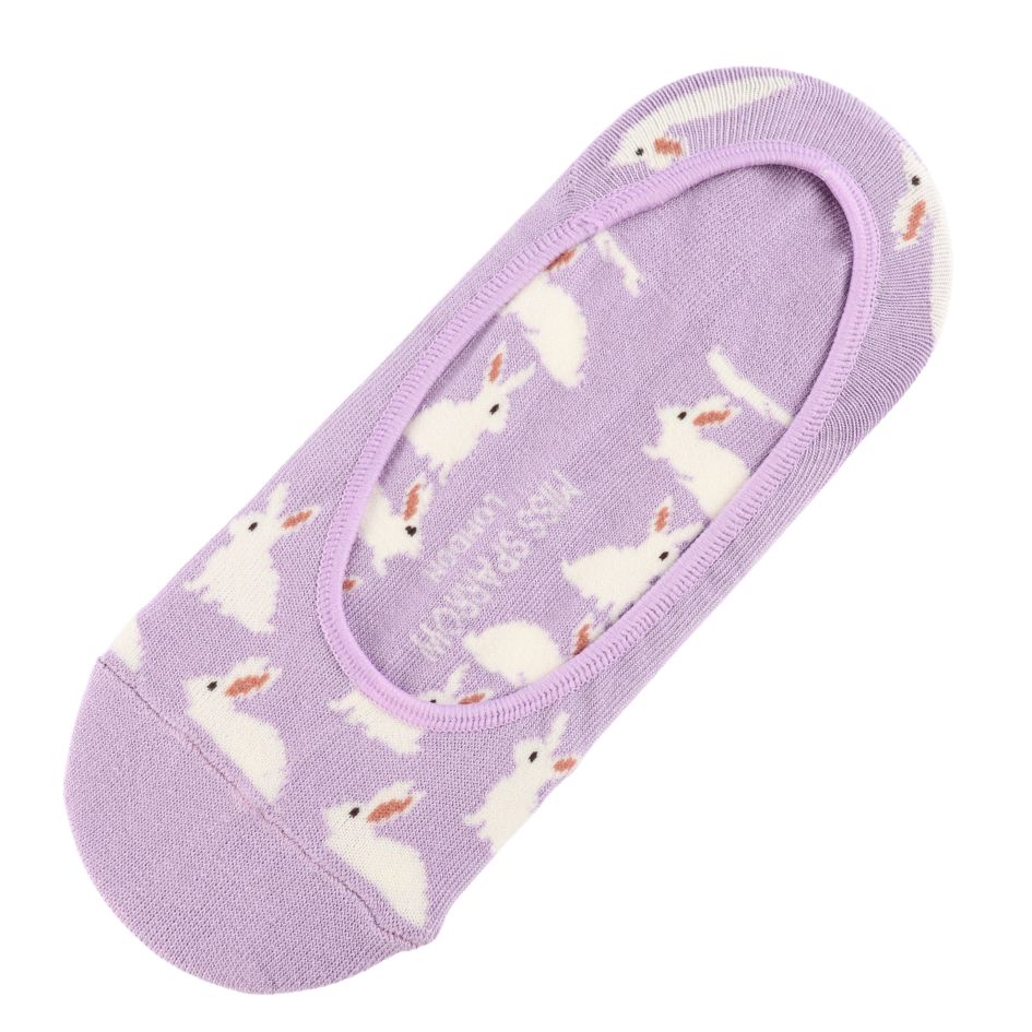 Miss Sparrow Bunny Rabbit  Invisible Footsie Socks No Show Lilac