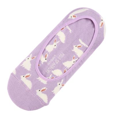 Miss Sparrow Bunny Rabbit  Invisible Footsie Socks No Show Lilac