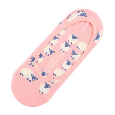 Miss Sparrow Happy Sheep Invisible Footsie Socks  No Show Dusky Pink