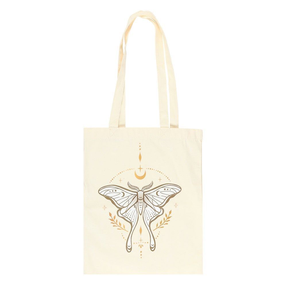 Light Luna Moth Polycotton Tote Bag Beach Shopping Travel