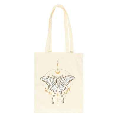 Light Luna Moth Polycotton Tote Bag Beach Shopping Travel