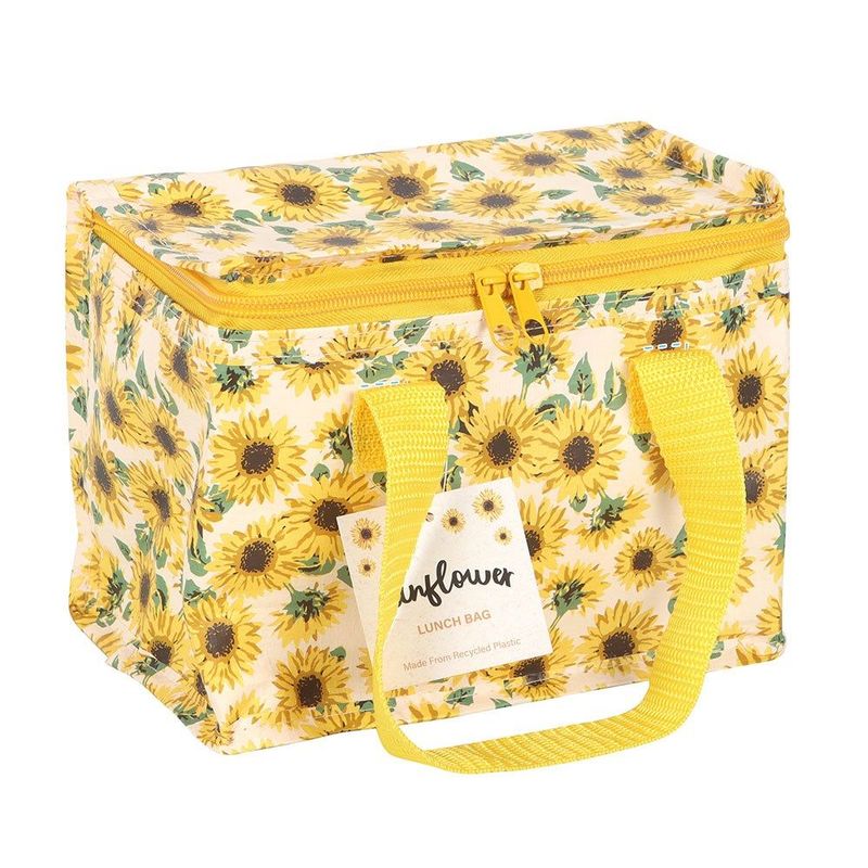 Sunflower Print Lunch Bag Work School Travel Beach