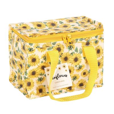 Sunflower Print Lunch Bag Work School Travel Beach