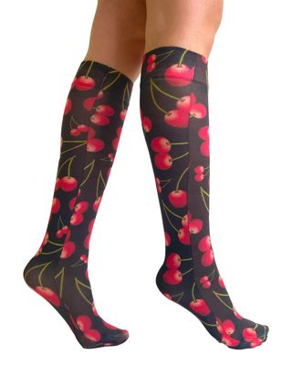Knee High Socks Cherry Size 3 to 7 Pamela Mann