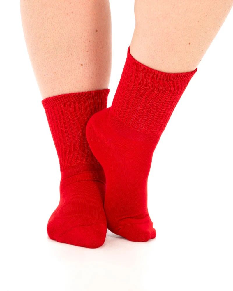 PAMELA MANN  Extra Wide Ankle Socks Red Super Soft Eco Friendly Bamboo Blend