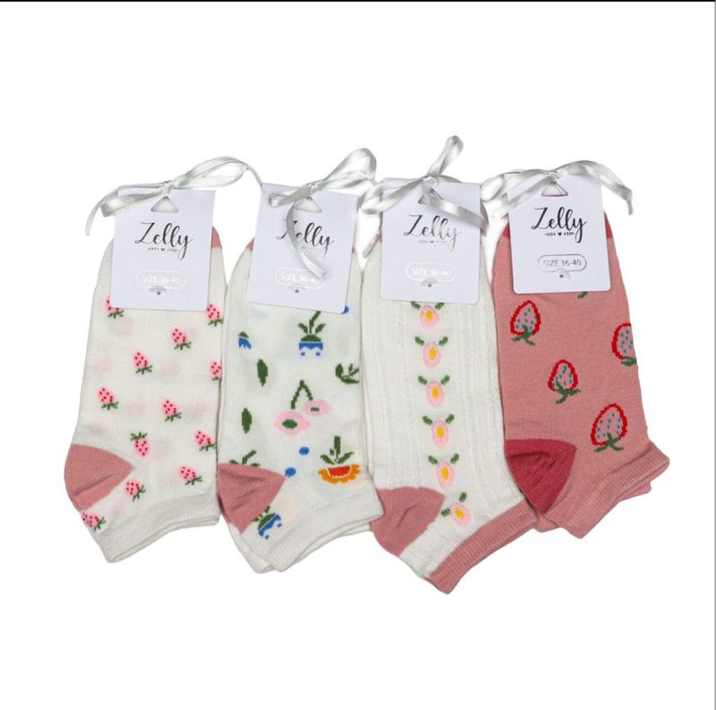 Zelly Trainer Socks 100% Soft Breathable Cotton Pack of 3 Size 3 to 7