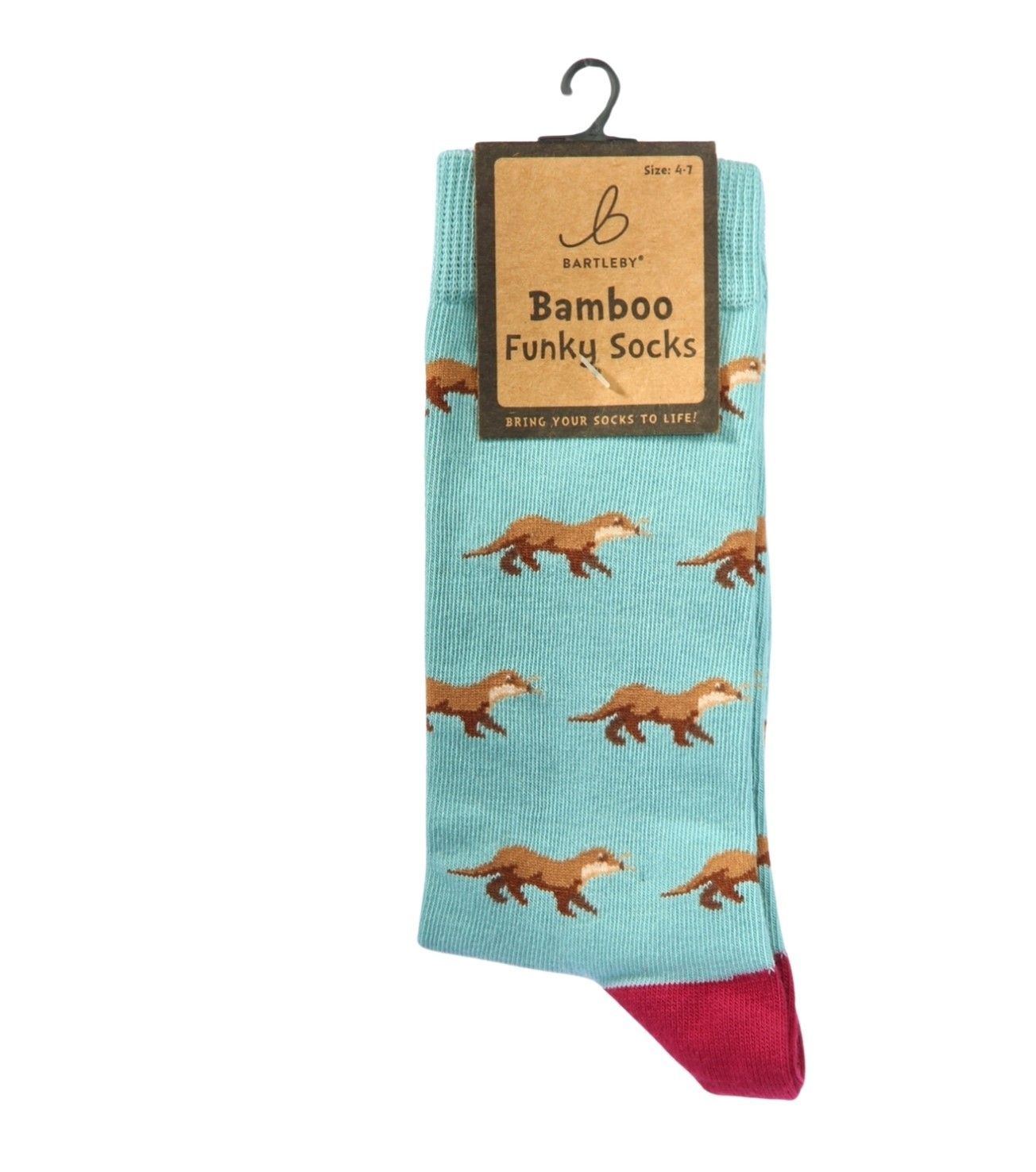Bartleby Otter Funky Bamboo Socks Blue Size 4 - 7