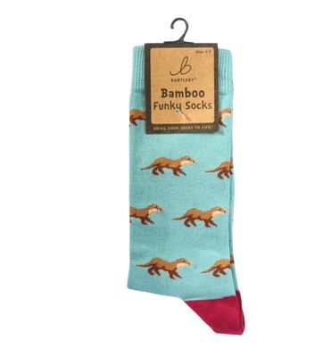 Bartleby Otter Funky Bamboo Socks Blue Size 4 - 7