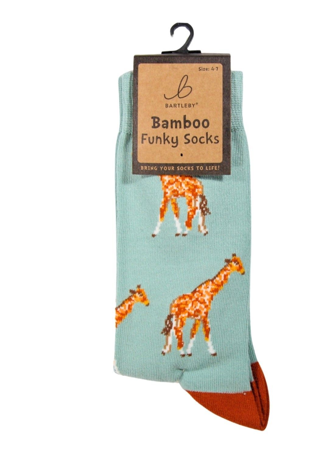 Bartleby Socks Bamboo Blend Zoo Collection Blue Giraffe