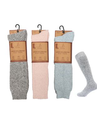 Bartleby Women's Wellington  Lilac Boot Socks Wool Blend Sizes 4-8