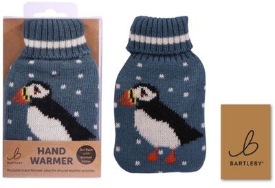 1 x Cute Puffin Bird Hand Warmer Gel Pack With Knitted Cover