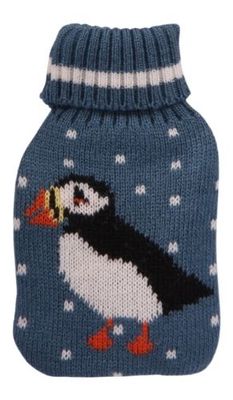 1 x Cute Puffin Bird Hand Warmer Gel Pack With Knitted Cover