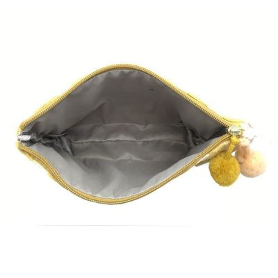Red Cuckoo Cosmetic Bag Makeup Purse Grey Yellow