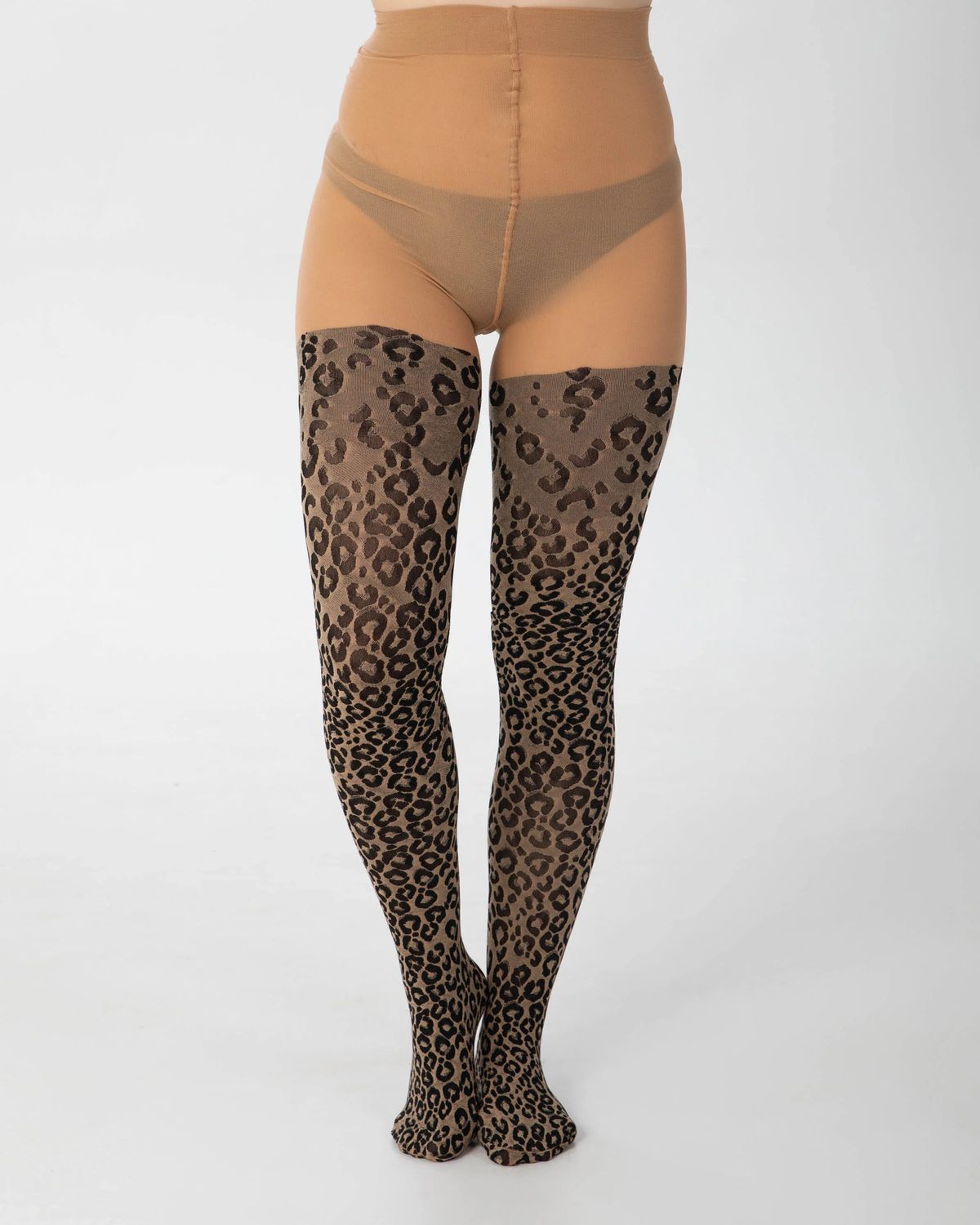 Pamela Mann Leopard Print Tights  Size 8 to 14