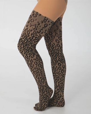 Pamela Mann Leopard Print Tights  Size 8 to 14
